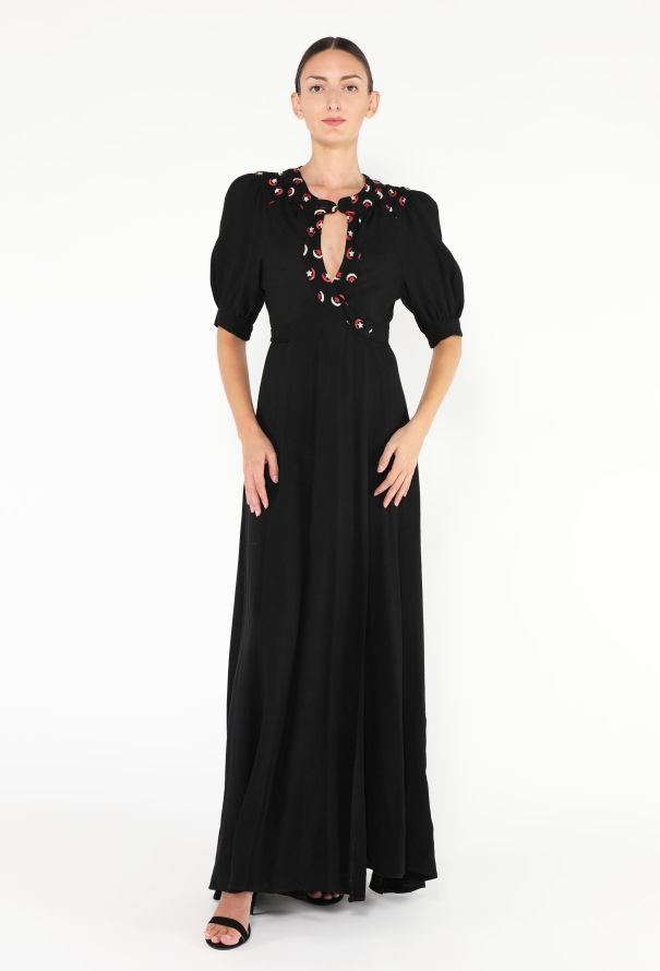 Ossie Clark RARE 1970 'Moon & Stars' Keyhole Gown - 4