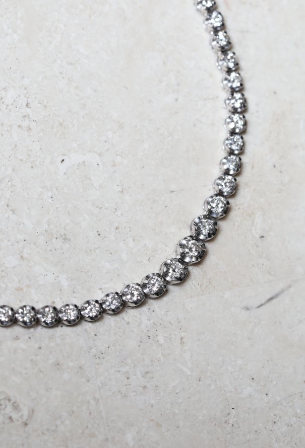 Vintage Fine Jewelry 18k White Gold & Diamond Necklace - 3