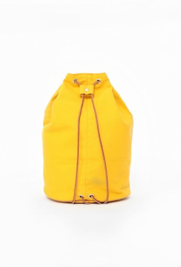 Hermès Yellow Canvas Polochon Backpack - 3