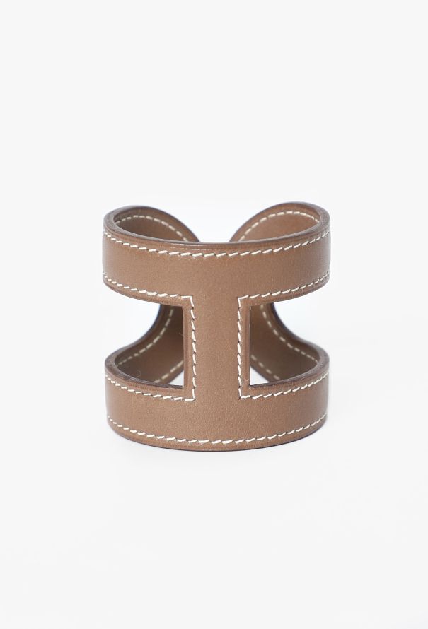 Hermès Taupe Box Leather 'Ano' Cuff, 2008 - 1