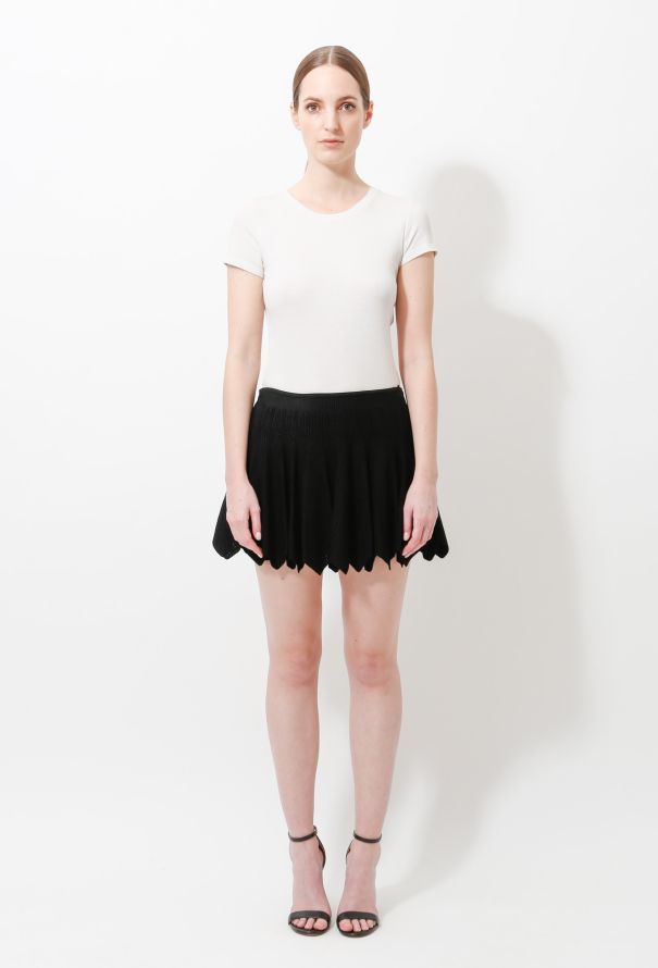 Alaïa Perforated Knit Pleated Skirt - 2