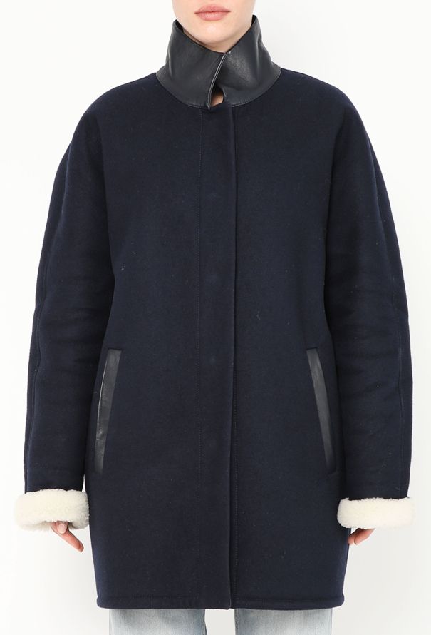 Balenciaga 2013 Shearling-Lined Trim Coat - 2