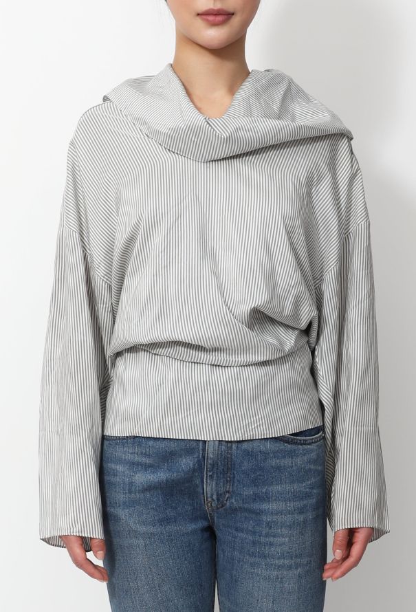 Loewe Striped Silk Blouse - Draped detailing - 1