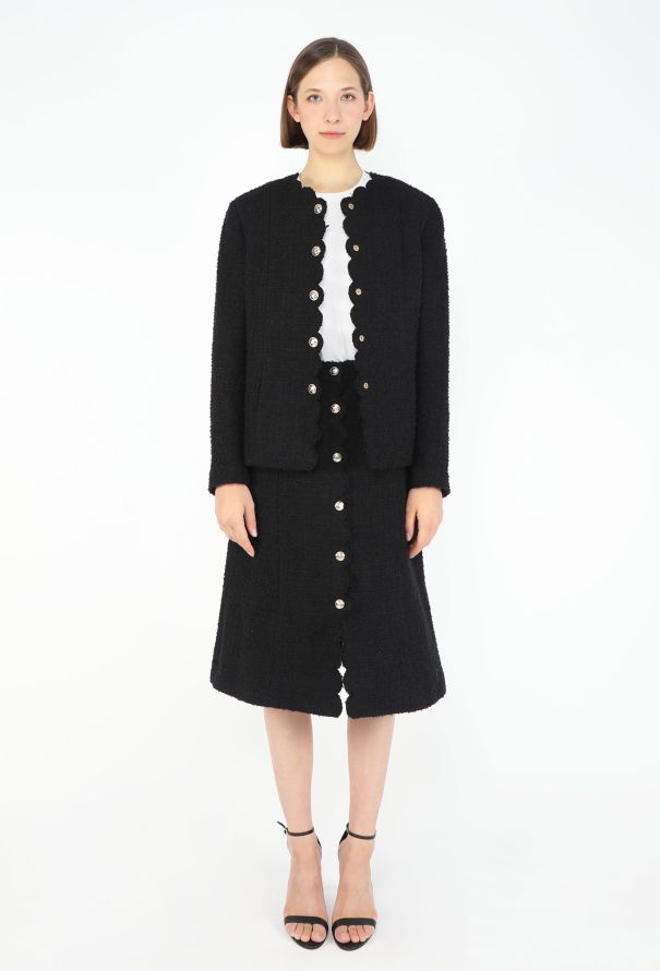 Chanel F/W 2020 Scalloped Tweed 'CC' Ensemble - 4