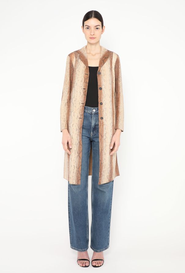 Prada RARE S/S 2004 Python Belted Trench - 3