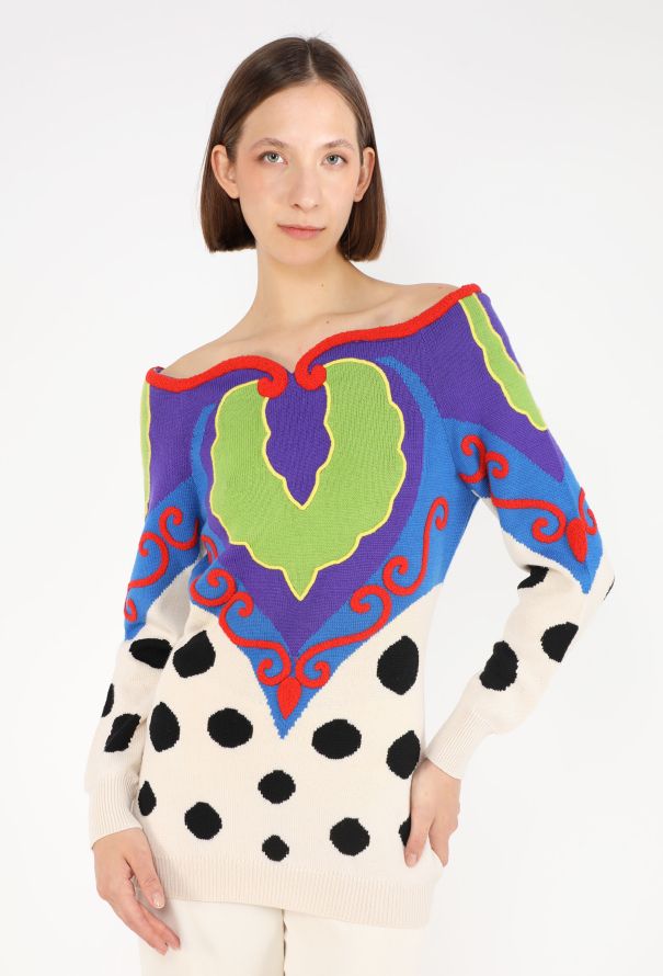 Gianni Versace Patchwork Intarsia Sweater, 1989 - 1