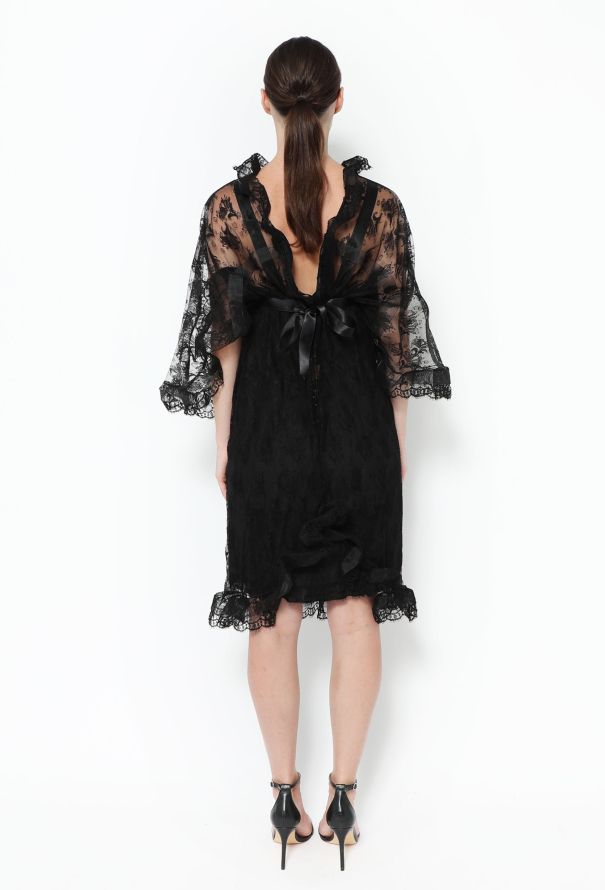 Balenciaga Edition 2008 Black Scalloped Lace Dress - 4