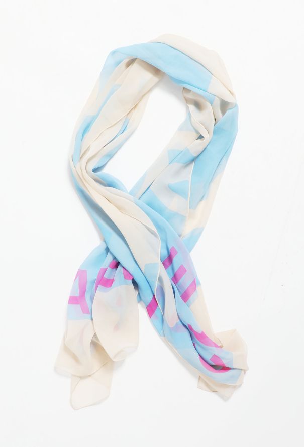 Chanel Pastel 'CC' Silk Scarf - 3