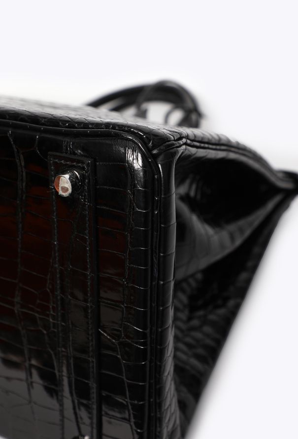 Hermès Shiny Black Porosus Birkin 40 - 11