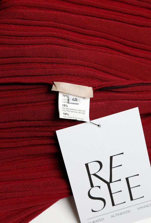 Alaïa F/W 2012 Burgundy Skater Dress - 5