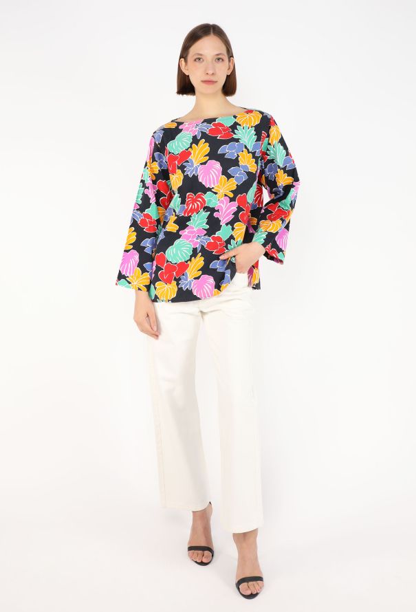 Saint Laurent Vintage Printed Cotton Blouse - 3