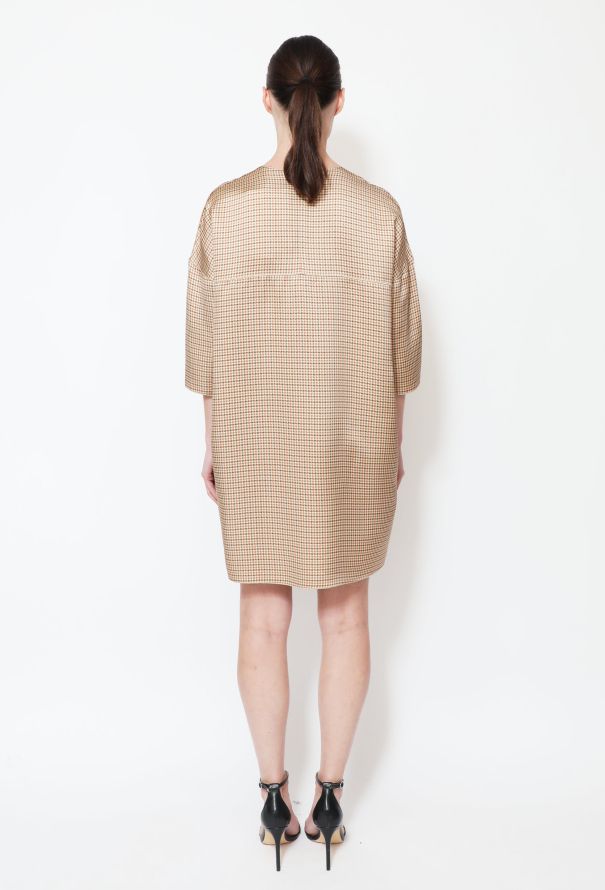 Céline Houndstooth Silk Dress - 3