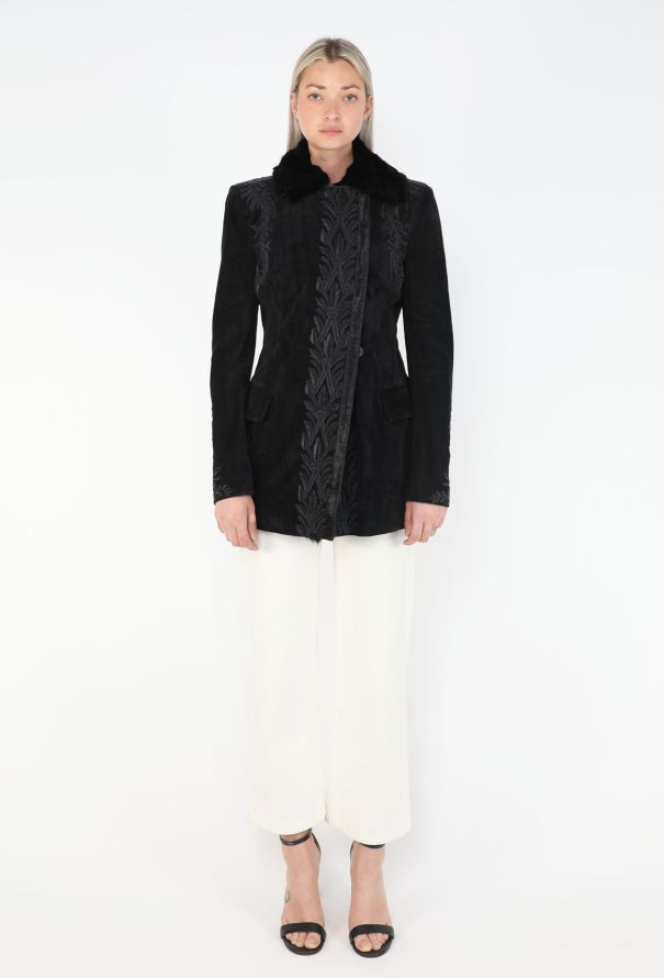Saint Laurent Fur-Lined Embroidered Suede Coat, F/W 2001 - 3
