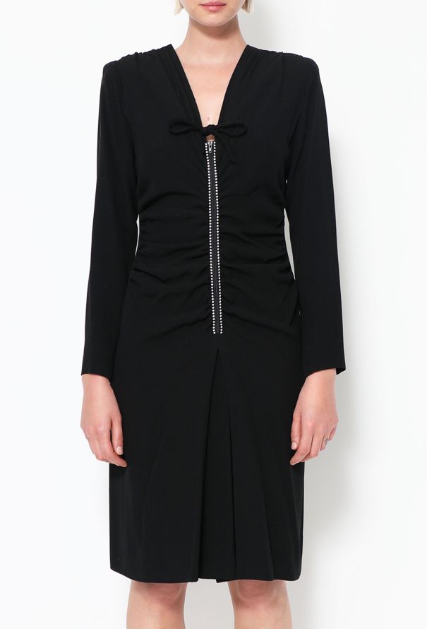 Saint Laurent RARE F/W 1983 Strass Ruched Dress - 3