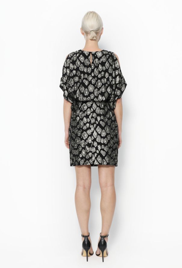 Saint Laurent 2015 Lamé Chiffon Dress - 4