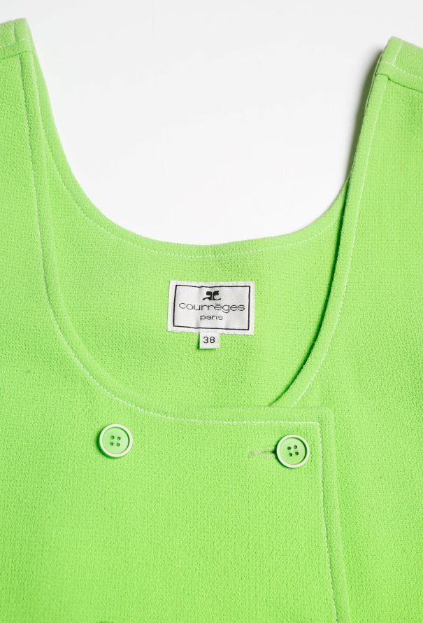 Courrèges 90s Neon Double-Breasted Dress - 4