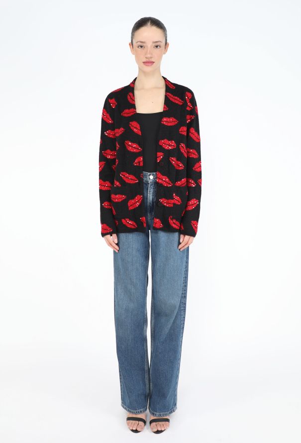 Saint Laurent 2016 Sequin Lip Mohair Cardigan - 4
