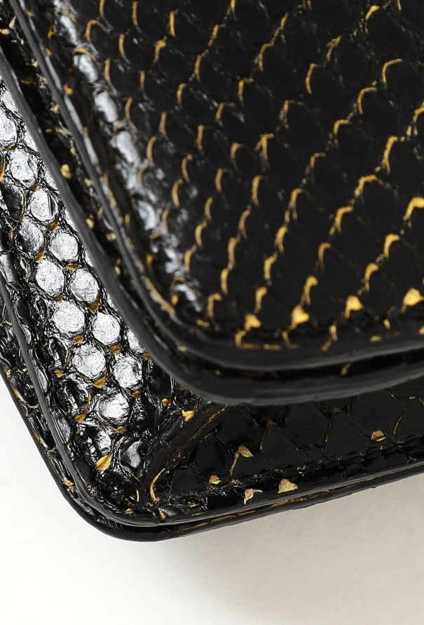 Céline Mini Classic Box Black and yellow Python Bag - 10