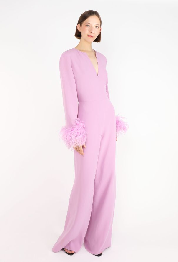 Valentino Ostrich Feather Silk Jumpsuit, 2023 - 3