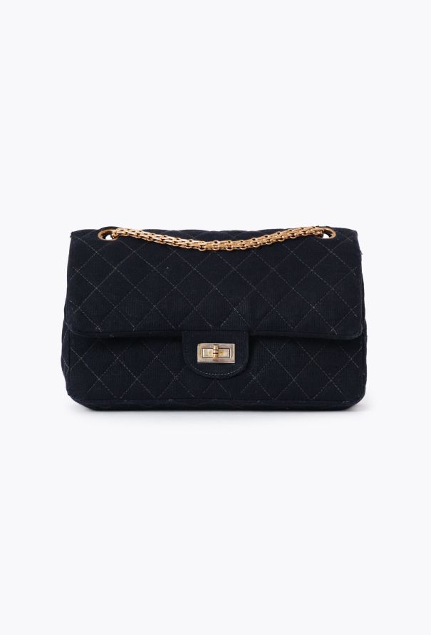 Chanel Navy Jersey 2.55 Medium Flap Bag - 1