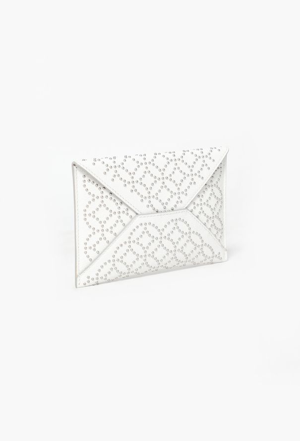 Alaïa Studded White Envelope Clutch - 2