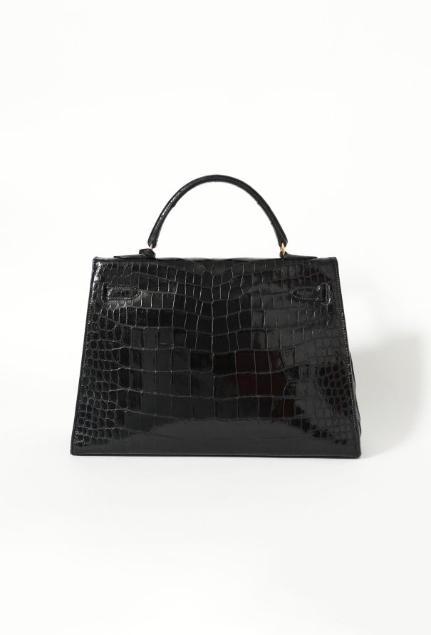 Hermès '50s Bleu Nuit Porosus Kelly Sellier 32 - 4
