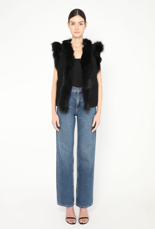 Saint Laurent 2014 Fox Fur Shearling-Lined Vest - 3