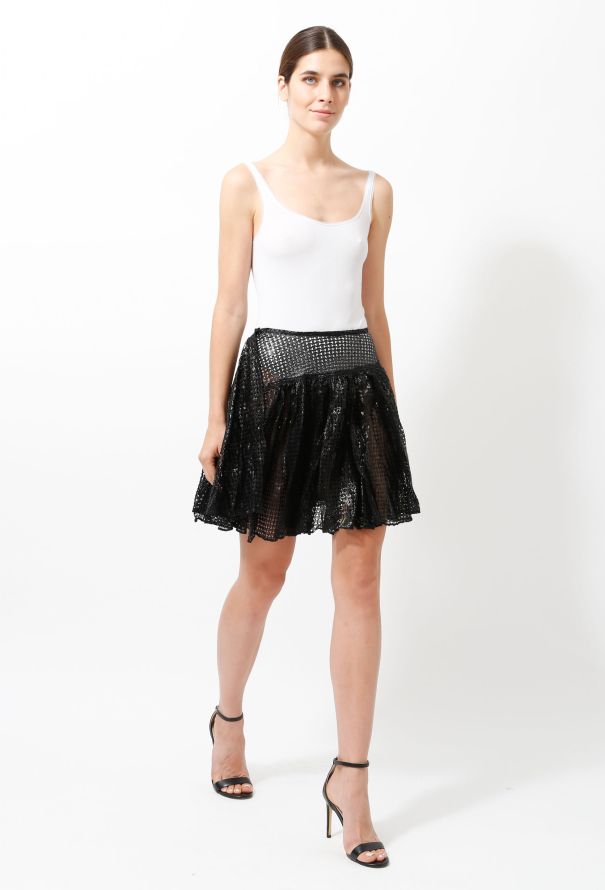 Alaïa Laser-cut Pleated Skirt - 1