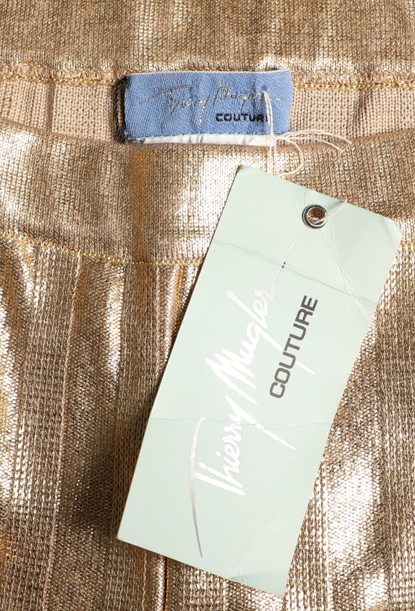 Thierry Mugler Gold Metallic Knit Ensemble – 2001 Couture Collection - 4