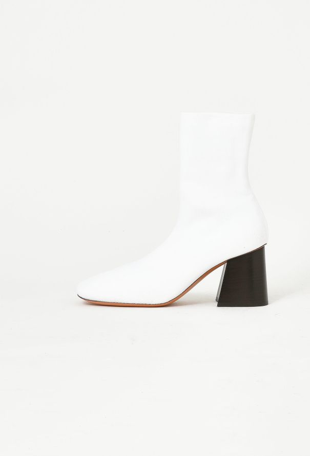 Céline White Ribbed Sock Boots by Phoebe Philo – 2016 - 5