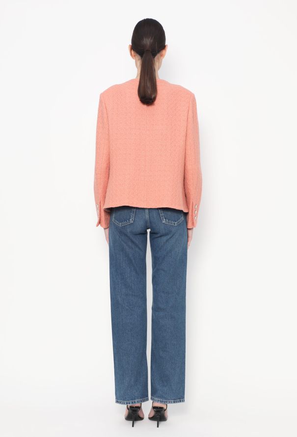 Chanel 2021 Collarless Tweed 'CC' Jacket - 5