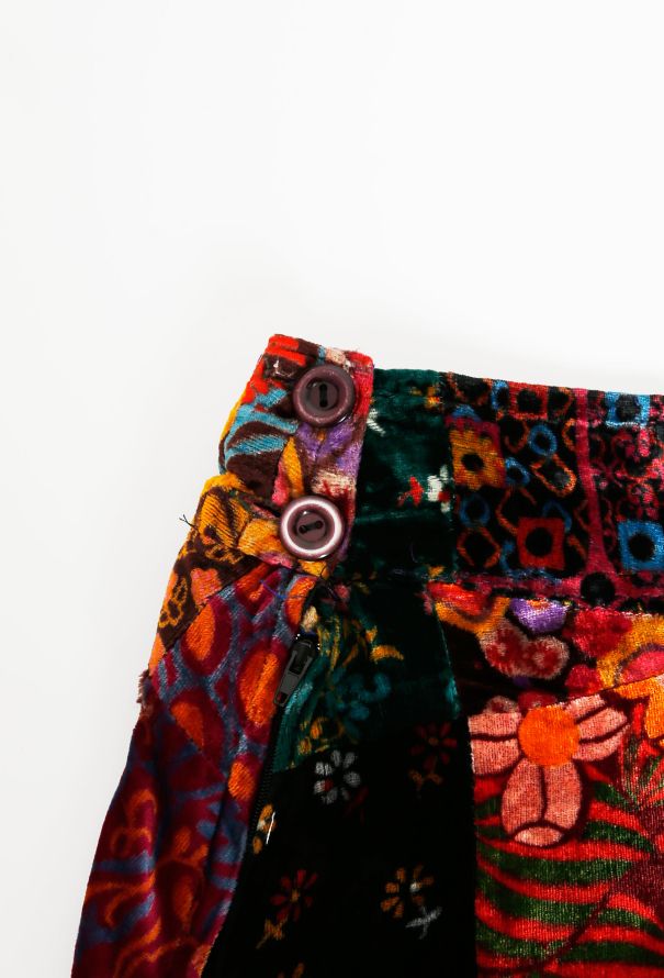 Velvet Patchwork Maxi Skirt - 4