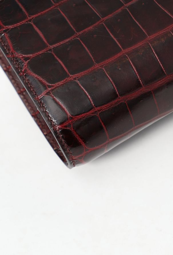 Hermès Bordeaux Crocodile Niloticus Egée Clutch - 12