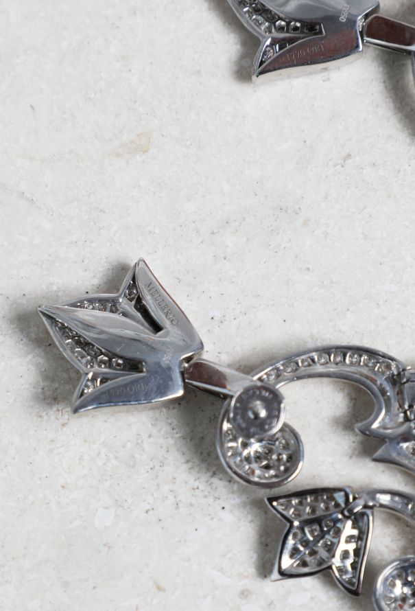 Mellerio Platinum & Diamond Floral Earcuffs - 4