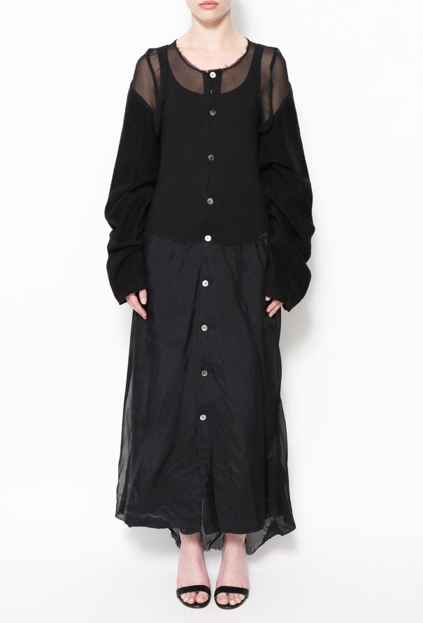 Comme des Garçons 1992 Buttoned Up Semi Sheer Dress - 3