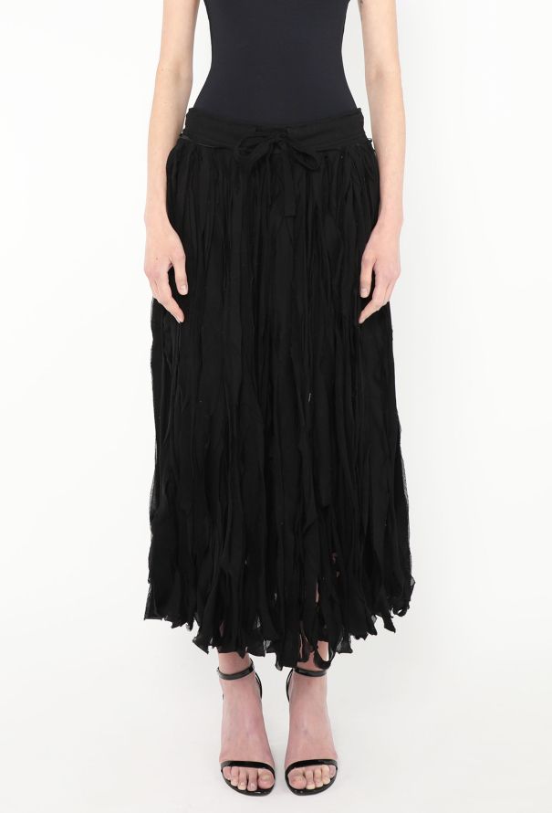 Yohji Yamamoto Distressed Fringe Skirt - 3