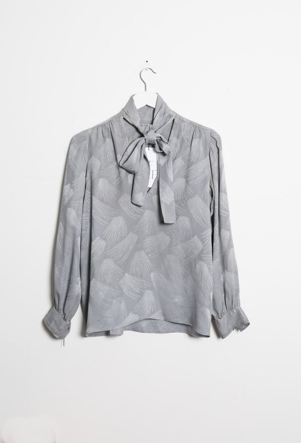Saint Laurent Vintage Printed Lavallière Blouse - 7
