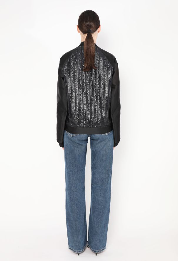 Balenciaga Patent Ribbed Bomber Jacket - 5