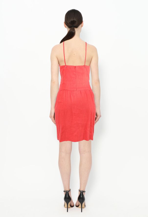 Chanel S/S 1996 Linen 'CC' Halter Dress - 4