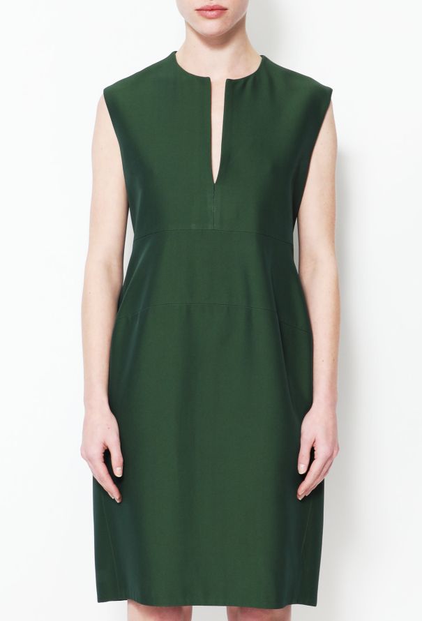 Céline Crepe Tulip Dress in Forest Green – 2010 - 2