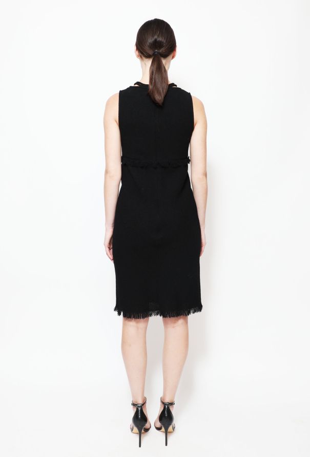 Chanel Frayed Bouclé Collier Dress - 4