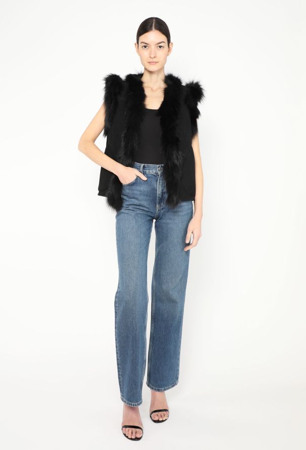 Saint Laurent 2014 Fox Fur Shearling-Lined Vest - 2