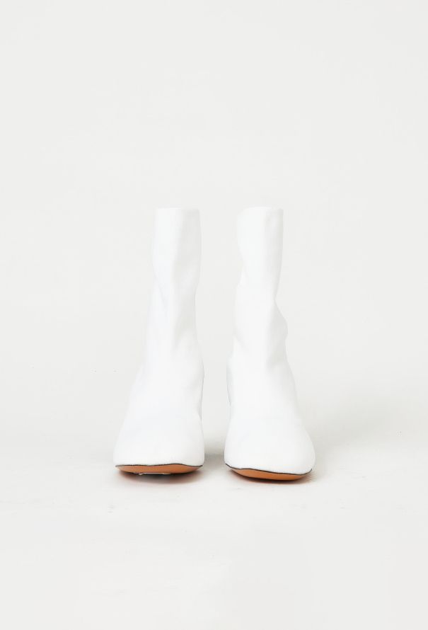 Céline White Ribbed Sock Boots by Phoebe Philo – 2016 - 3