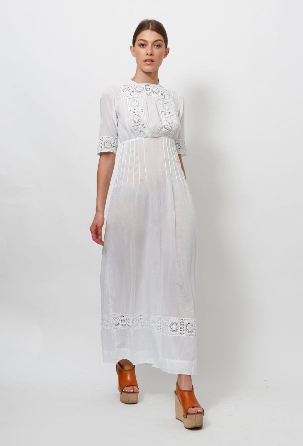 Edwardian Lace Cotton Dress - 3