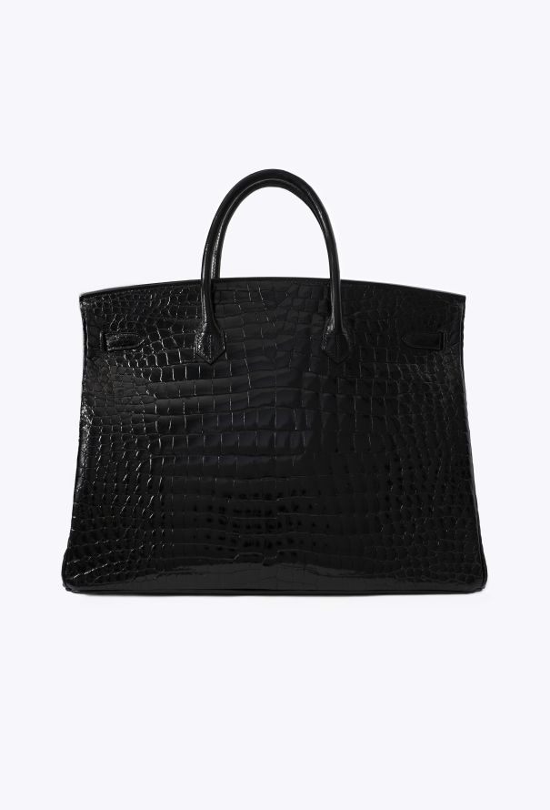 Hermès Shiny Black Porosus Birkin 40 - 7