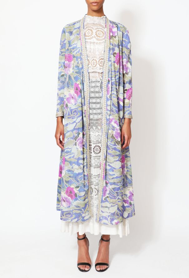 Floral Iridescent Trim Kaftan - 3