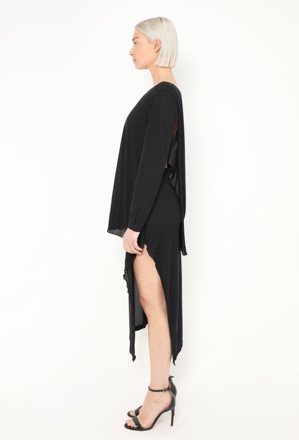 Yohji Yamamoto 1994 Jersey Wrap Slit Ensemble - 5
