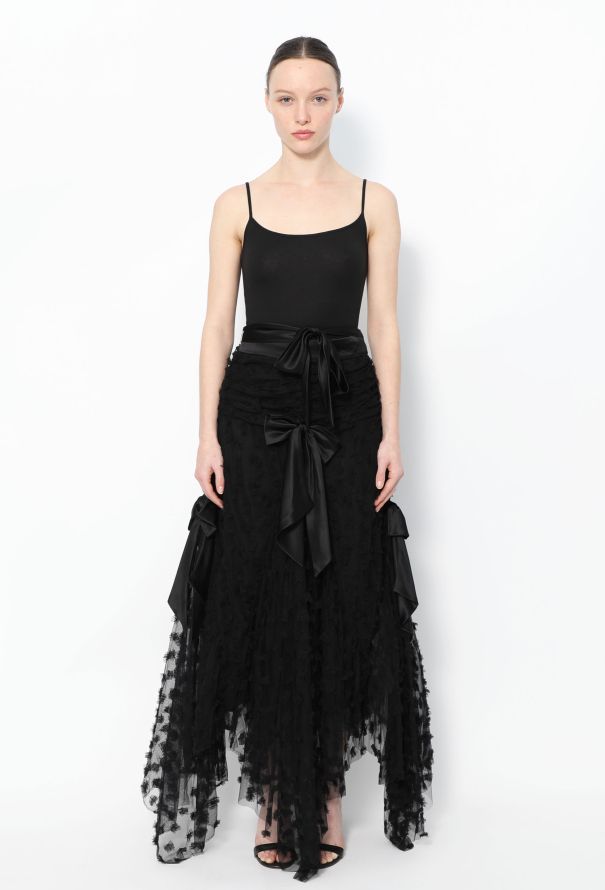 Rodarte S/S 2019 Bow Appliqué Tulle Skirt - 3