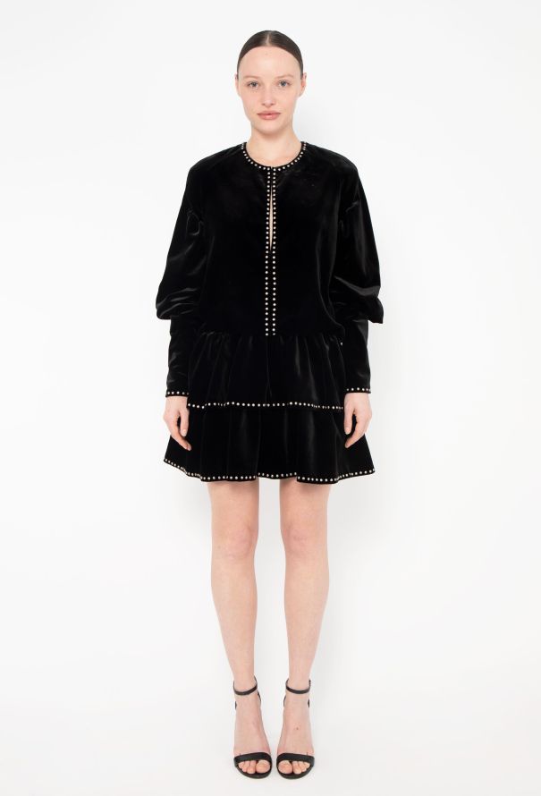 Saint Laurent 2018 Studded Velvet Dress - 1
