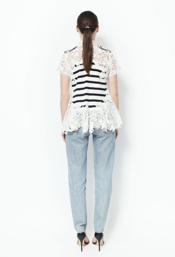 Sacai S/S 2015 Striped Lace Tunic - 4